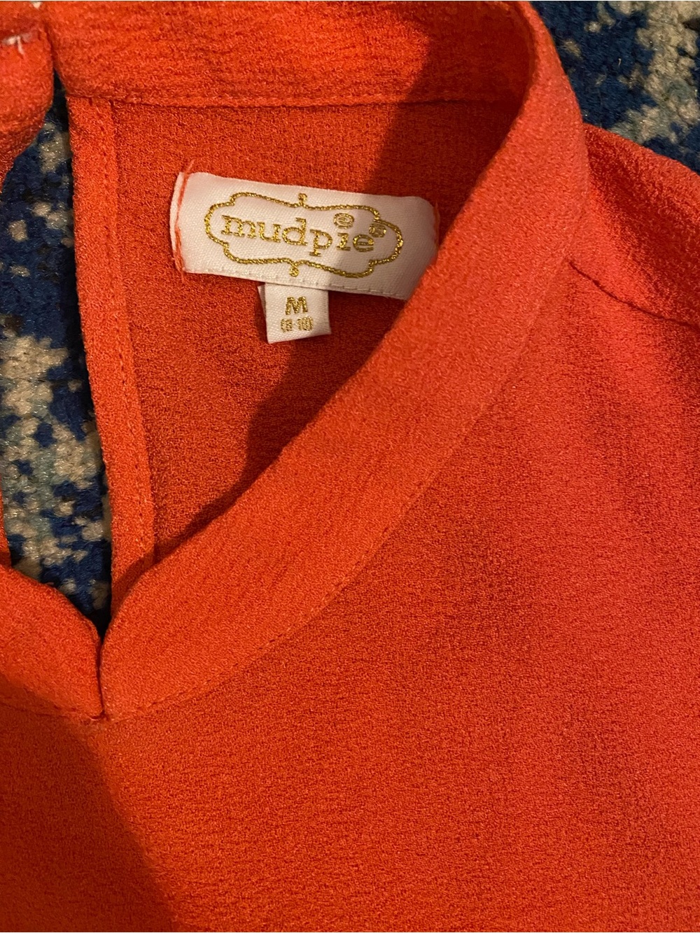 Mud Pie Bright Orange Sleeveless V-Neck Scallop-Hem Tunic - Picture 3 of 4